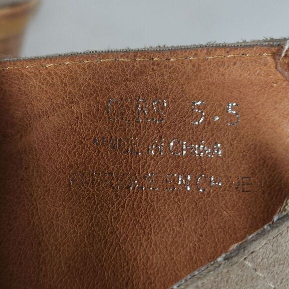 Free PeopleXJeffrey Campbell Women's US5,5 Taupe Leather Lace-up Ankle Booties - Picture 14 of 14